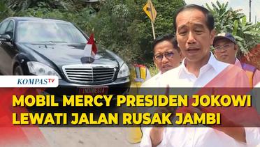 Penampakan Mobil Mercy Presiden Jokowi Lewati Jalan Rusak Jambi