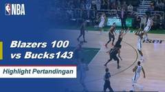 NBA | Cuplikan Hasil Pertandingan Bucks 143 vs Trail Blazers 100