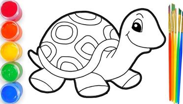Menggambar kura-kura untuk anak-anak