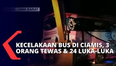 Diduga Rem Blong, Bus Pariwisata Hilang Kendali dan Tabrak Rumah Warga di Tanjakan Pari Panjalu!