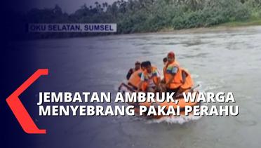Jembatan di Desa Sukaraja II Ambruk Akibat Abrasi, BPBD Turunkan 1 Perahu Karet untuk Menyebrang