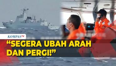 Tegang! Saat Kapal Penjaga Pantai Taiwan Peringatkan Kapal Militer China
