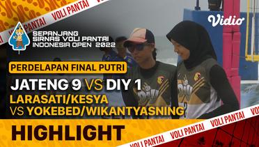 Highlights | Perdelapan Final Putri | JATENG 9: Larasati/Kesya vs DIY 1: Yokebed/Wikantyasning  | Sirnas Voli Pantai 2022
