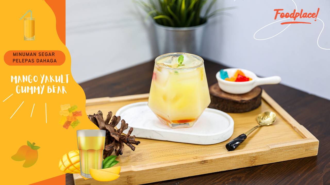 Resep Minuman Viral Mango Yakult Gummy Bear, Segar Banget!