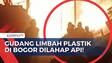 Video Amatir Rekam Detik-Detik Api Lahap Gudang Limbah Plastik di Bogor!