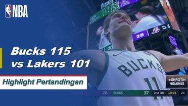 NBA I Cuplikan Pertandingan : Bucks 115 vs Lakers 101