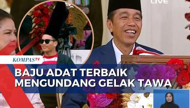 Tawa Jokowi Lihat Salah Satu Pemenang Baju Adat Terbaik, Pakai Peci Menjulang Tinggi