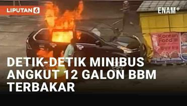 Detik-Detik Minibus Ludes Terbakar di Jambi, Angkut 12 Galon BBM