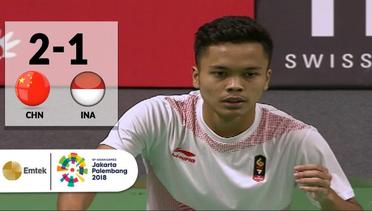 CHN v INA - Final Badminton Beregu Putra: Anthony Ginting  v Yuqi Shi - Highlight | Asian Games 2018