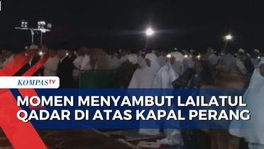 Gubernur Jatim Khofifah Berlayar Mengejar Lailatul Qadar di Atas Kapal Perang KRI Surabaya 591