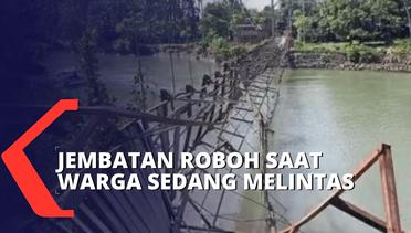 Jembatan Gantung Sepanjang 50 Meter di Bone Roboh! Puluhan Warga Jatuh ke Sungai