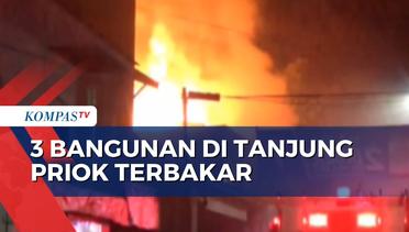 Kebakaran 3 Bangunan di Tanjung Priok, 10 Unit Mobil Damkar Diterjunkan