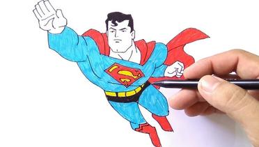 how to draw superman (cara menggambar superman)