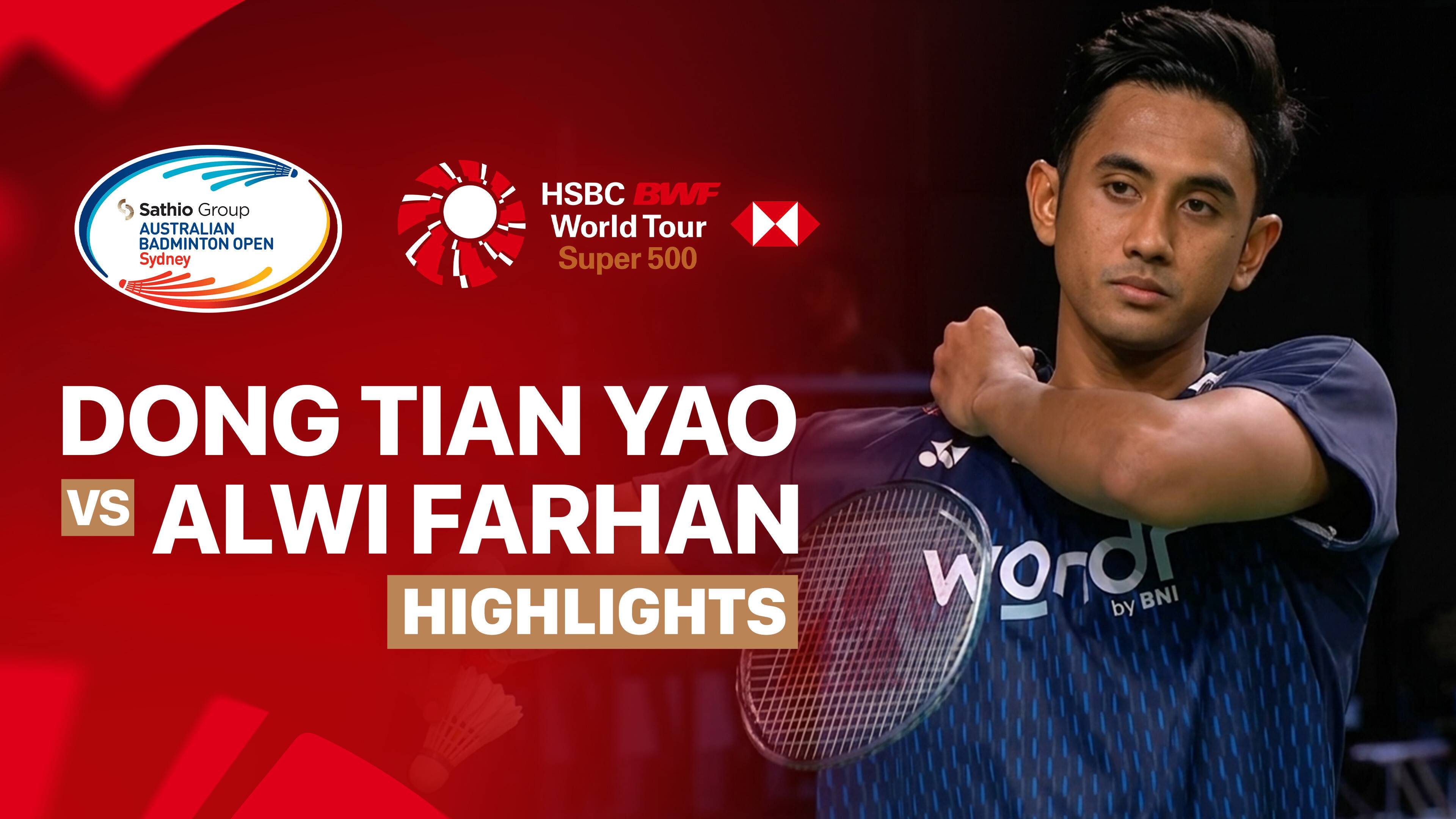 Dong Tian Yao (CHN) vs Alwi Farhan (INA) - Men's Singles Final | SATHIO GROUP Australian Badminton Open 2026