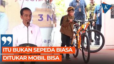 Beri Hadiah Sepeda ke Siswa SD, Jokowi: Bukan Sepeda Biasa, Ditukar Mobil Bisa