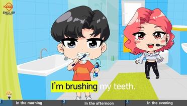 Pola 02. Aku sedang menggosok gigi
