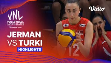 Jerman vs Turki - Highlights | Women's Volleyball Nations League 2024