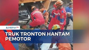 Diduga Kurangnya Kosentrasi saat Mengemudi, Truk Tronton Hantam Pemotor di Bogor, 2 Orang Tewas