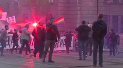 Protesters In Belgrade Mark Anniversary Of Willful Destruction Of Buildings