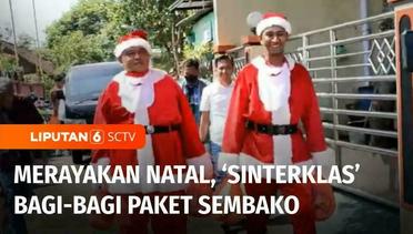 Merayakan Natal, Sinterklas di Boyolali Bagi-Bagi Sembako Gratis untuk Warga | Liputan 6