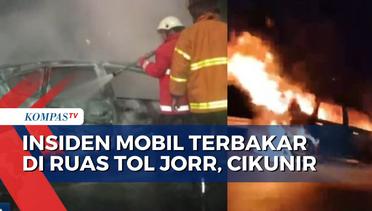 Mobil SUV Hangus Terbakar di Tol, Diduga Usai Tabrak Pikap