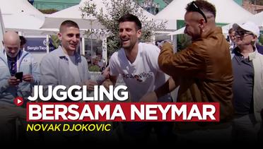 Aksi Juggling Novak Djokovic Bersama 2 Bintang PSG, Neymar dan Marco Verratti