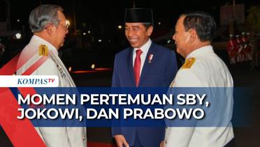 Momen SBY, Jokowi, Prabowo Saling Lempar Tawa di Parade Senja HUT Ke-78 TNI