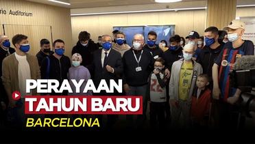 Xavi Hernandez Beserta Pemain Barcelona Rayakan Tradisi Tahun Baru di Rumah Sakit Anak