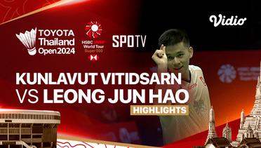 Kunlavut Vitidsarn (THA) vs Leong Jun Hao (MAS) - Highlights | Toyota Thailand Open 2024 - Men's Singles