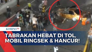 Mobil Ringsek dan Hancur! Tabrakan di Tol Dalam Kota KM 8 Makan Korban Jiwa