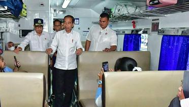 Presiden Jokowi Tinjau Arus Mudik Lebaran di Stasiun Pasar Senen, Jakarta, 8 April 2024