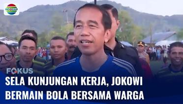 Presiden Jokowi Menjadi Penjaga Gawang saat Bermain Bola Bersama Warga di NTT | Fokus