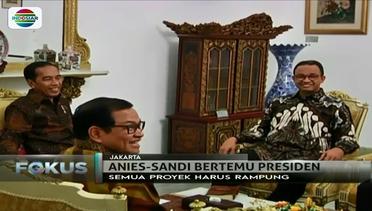 Jokowi Minta Anies Sandi Rampungkan Proyek Infrastruktur di Jakarta - Fokus Pagi
