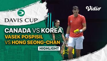 Highlights | Grup B: Canada vs Korea | Vasek Pospisil vs Hong Seong-chan | Davis Cup 2022