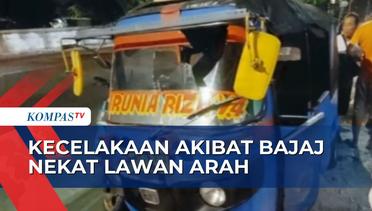Bajaj Tabrak Pemotor di Duren Sawit Akibat Nekat Lawan Arah untuk Memotong Jalur!