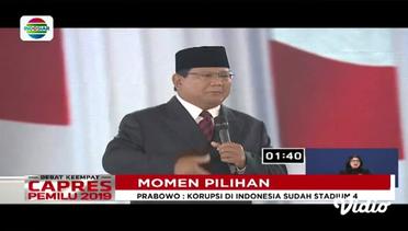  Prabowo : Pemberantasan Korupsi Untuk Memperkuat Pemerintahan | Momen Pilihan Debat Keempat Capres