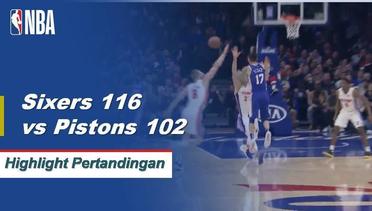 NBA I Cuplikan Pertandingan : Sixers 116 vs Pistons 102