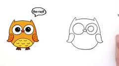 Cara Mudah Menggambar Karakter BURUNG HANTU IMUT LUCU (OWL) Step by Step