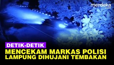 Rekaman CCTV, Detik-Detik Mencekam Markas Polisi Lampung Dihujani Tembakan
