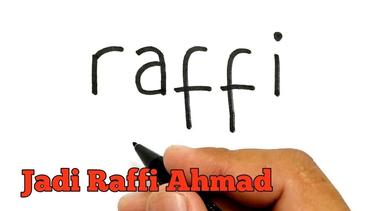 HARUS TONTON, cara menggambar kata RAFFI menjadi Raffi Ahmad yang sedih karena Lamborghini terbakar