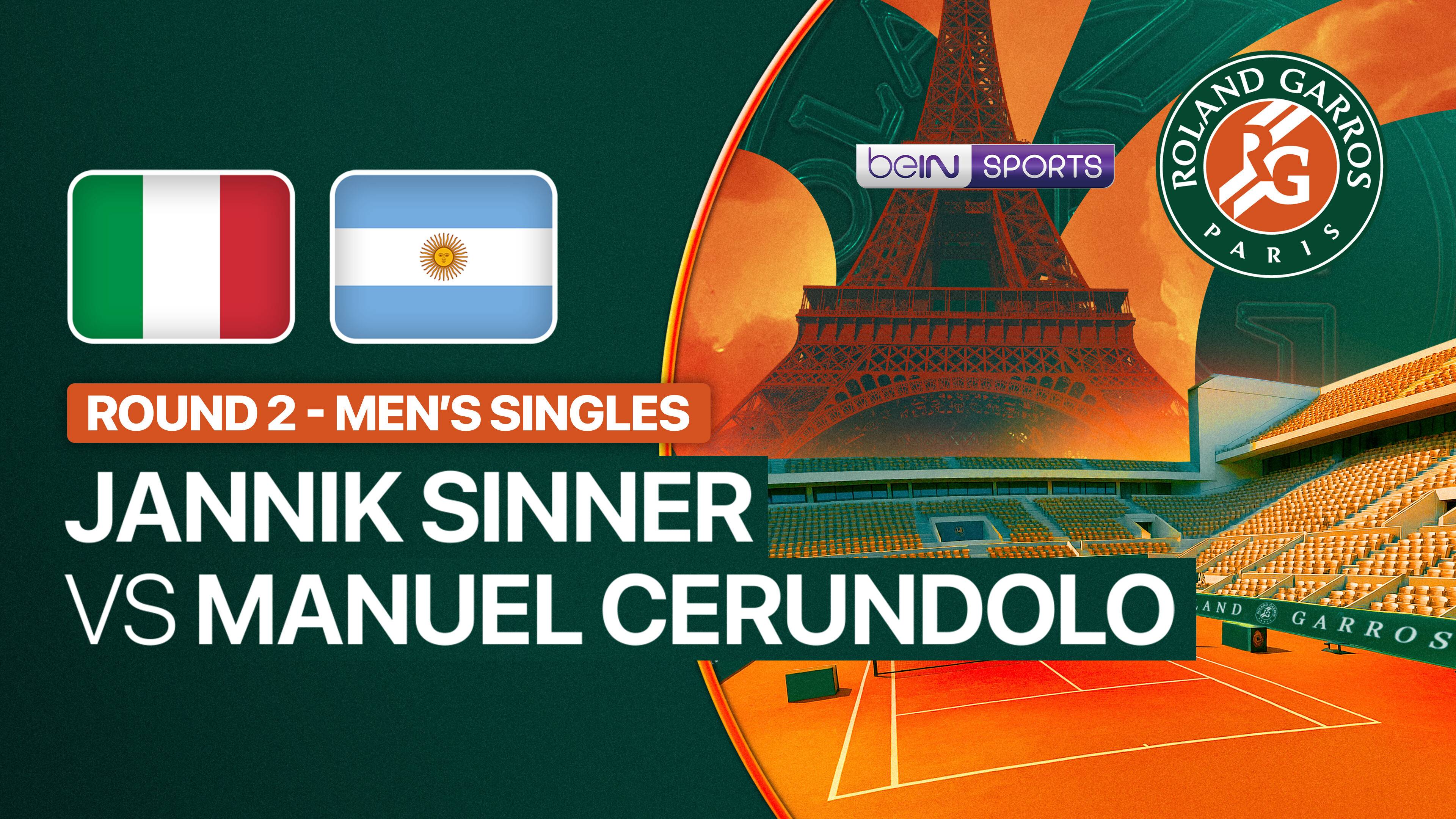 Jannik Sinner vs Juan Manuel Cerundolo - Men's Singles | Roland Garros 2026