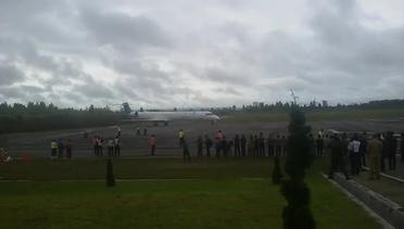 Garuda Indonesia Mendarat Perdana di Bandara Silangit Sumatera Utara