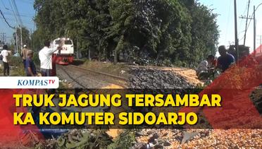 Commuter Line Sidoarjo dan Truk Jagung  Kecelakaan, Jadwal Kereta Sempat Terganggu