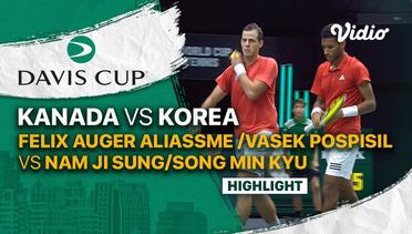 Highlights | Grup B: Canada vs Korea | Felix Auger Aliassime/Vasek Pospisil vs Nam Ji-sung/Song Min-ky | Davis Cup 2022