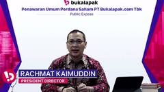 Presentasi Public Expose Bukalapak dari Rachmat Kaimuddin (CEO Bukalapak)
