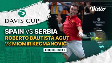 Highlights | Grup B: Spain vs Serbia | Roberto Bautista Agut vs Miomir Kecmanovic | Davis Cup 2022