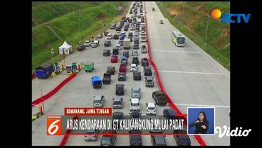 Kendaraan dari Jakarta Mulai Padati Gerbang Tol Kalikangkung Semarang - Liputan 6 Siang