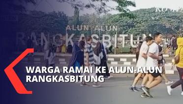 Alun-alun Rangkasbitung Lebak Banten Mulai Ramai Dikunjungi Warga Untuk Berolahraga