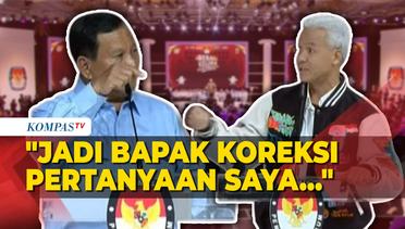 Panas! Ganjar ke Prabowo: Jadi Bapak Koreksi Pertanyaan Saya ke Bapak?