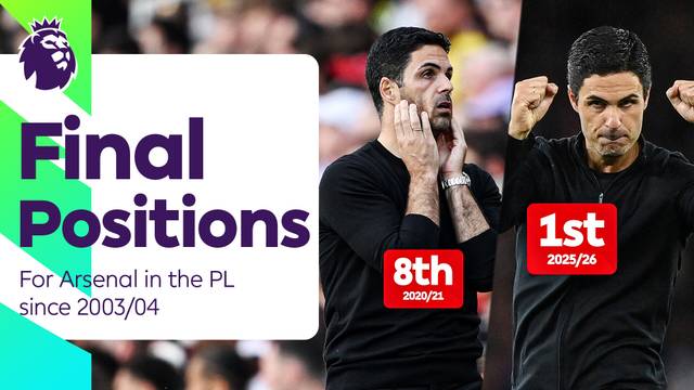 Posisi Klasemen Akhir Arsenal di Premier League dari Juara 2003/04 sampai 2025/26
